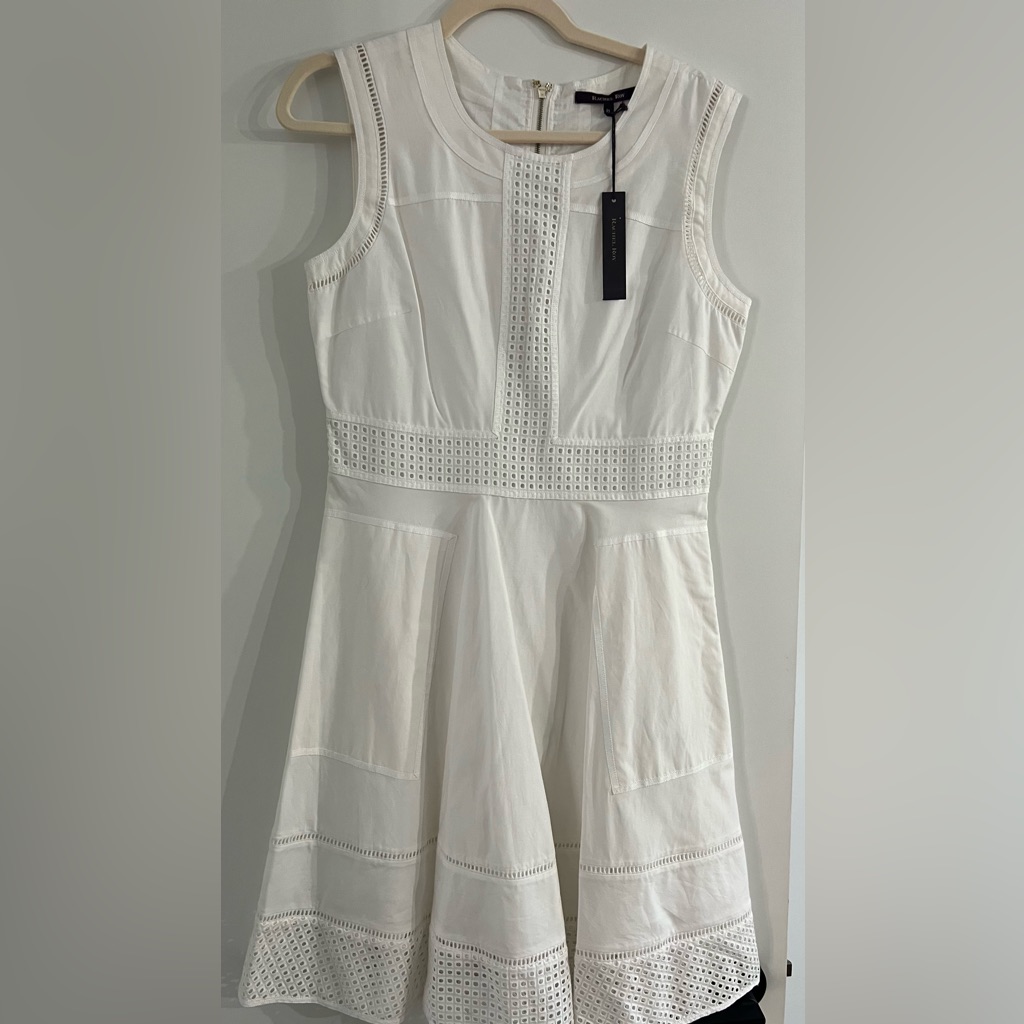 Nwt*Rachel Roy Size 10 Dress. White, Sleeveless, Above The Knee.